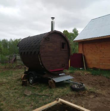 Монтаж бани-бочки №413 от 23.04.2021 в Самаре